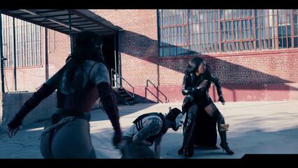 Ebony Threesome Warehouse Gang Takeover